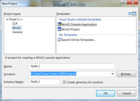 Creatin a new Win32 Console Application